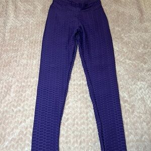 Women's Textured Purple Leggings